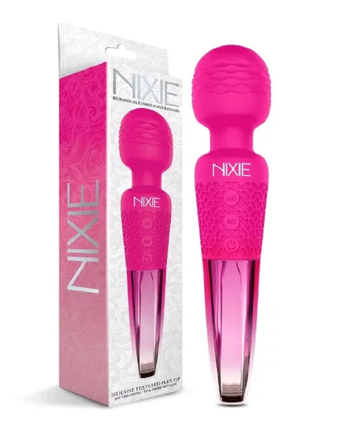 NIXIE Rechargeable Wand Massager, Pink Ombre Metallic - Take A Peek