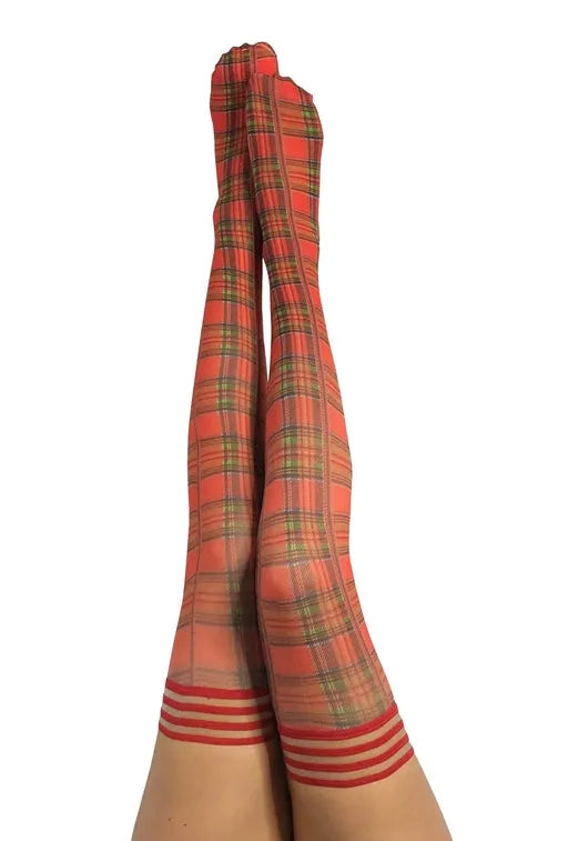 Kixies Grace Red Plaid Muslo Alto talla B