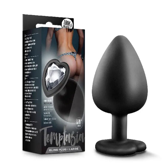 Temptasia Bling Plug Large Black - Take A Peek