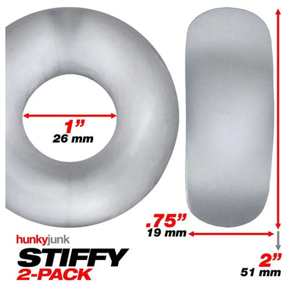 Stiffy 2 Pc Bulge Cockrings by HunkyJunk Ice Clear Ice - Take A Peek