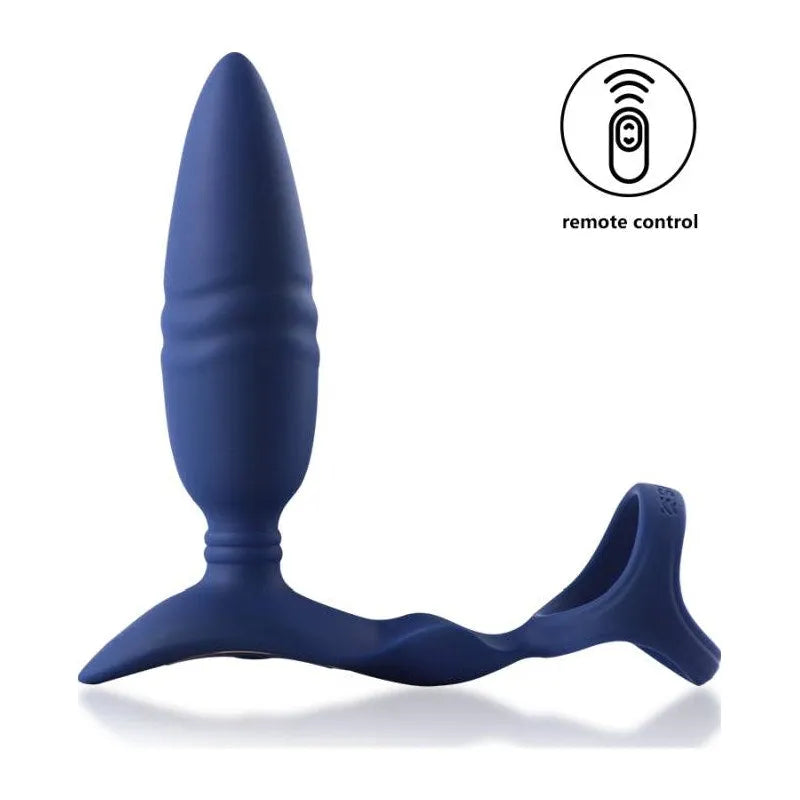 Ring'n'Rear Dual Thrusting Anal Probe with Cockring and Remote - Take A Peek