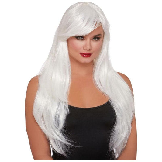 Dreamgirl Layered Long Wig White - Take A Peek