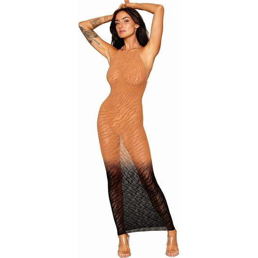 Dreamgirl Bodystocking Gown Black - Take A Peek