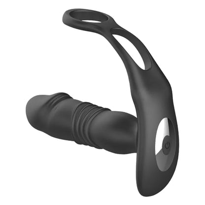 Thrusting Silicone Butt Plug with Cockring and Remote - Take A Peek