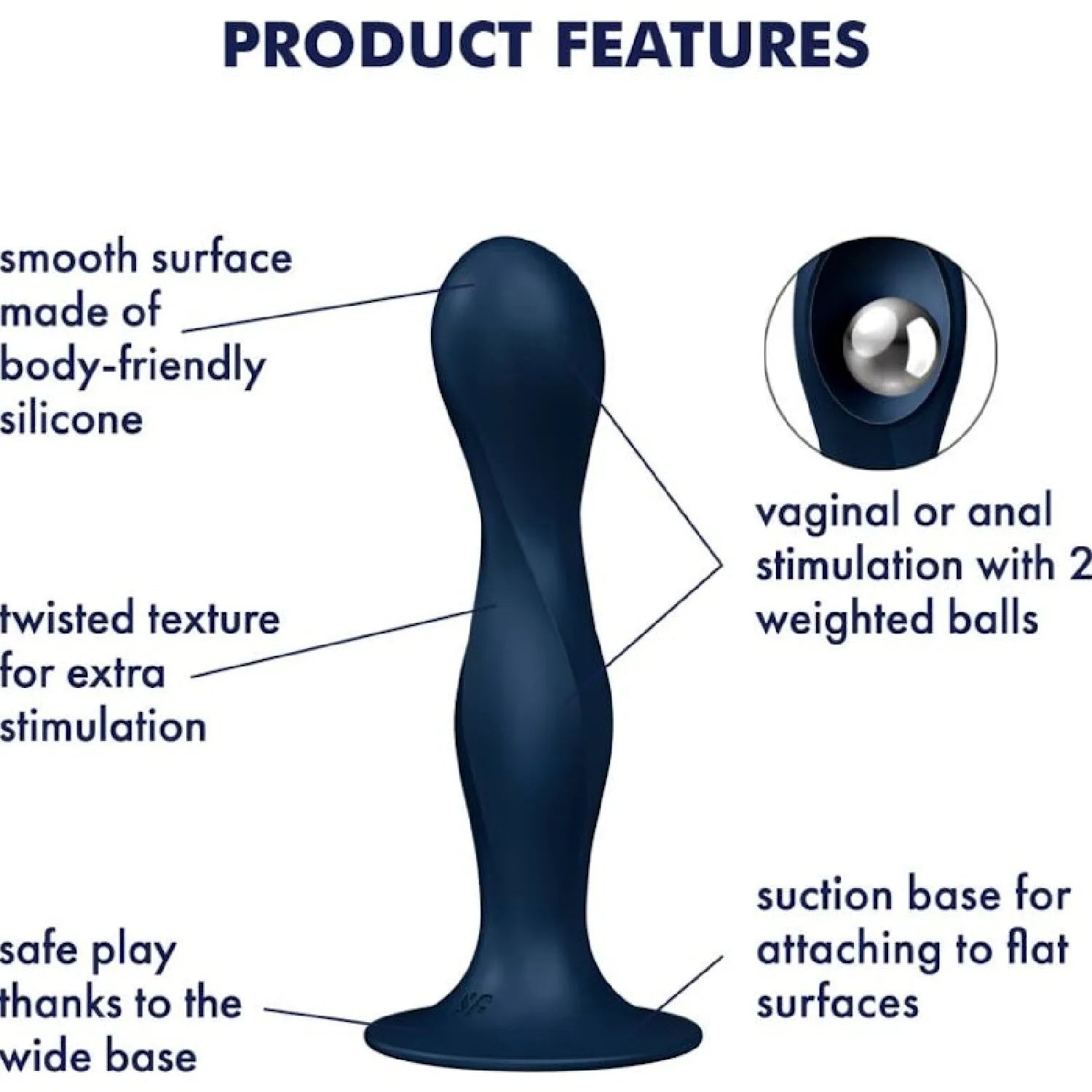 Satisfyer Double Ball-R Dildo Blue - Take A Peek