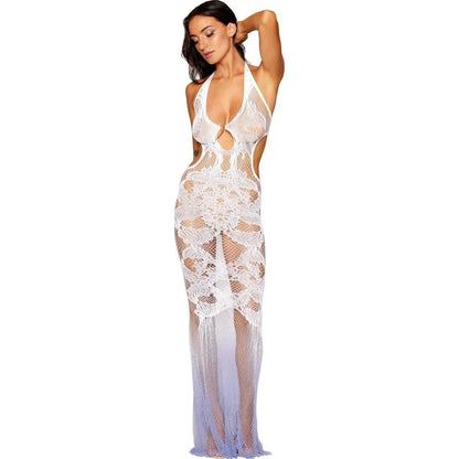 Dreamgirl Seamless Bodystocking Gown w Lace Pattern - Take A Peek