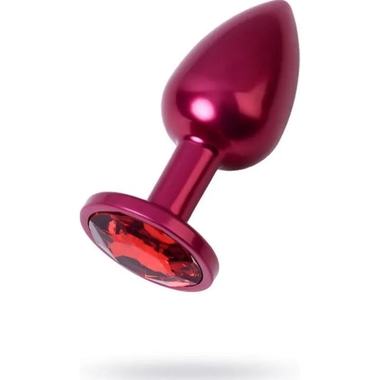 Red Metal Anal Plug w Red Crystal Small - Take A Peek