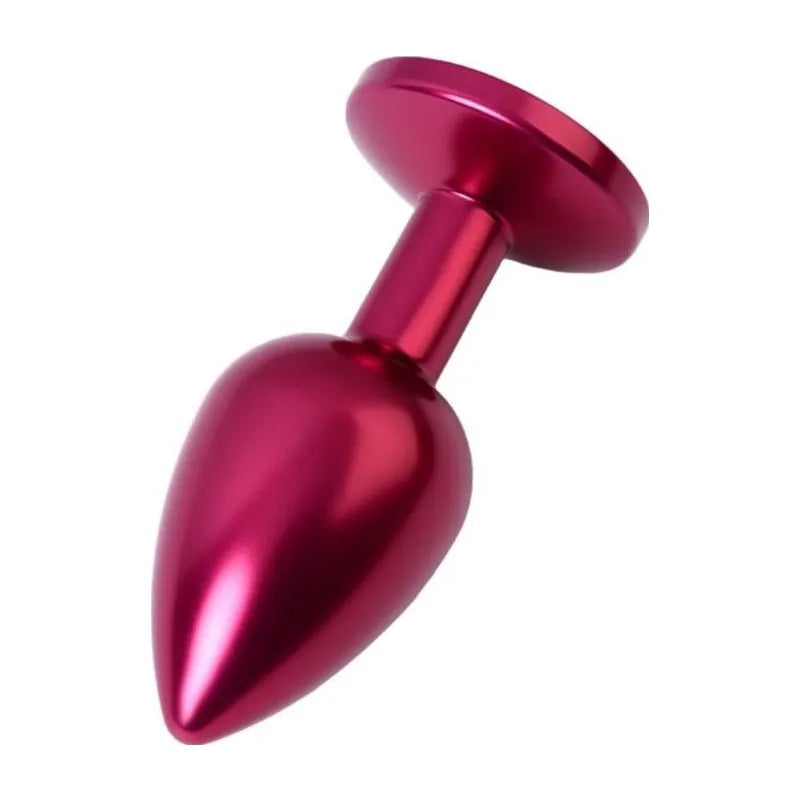 Red Metal Anal Plug w Red Crystal Small - Take A Peek