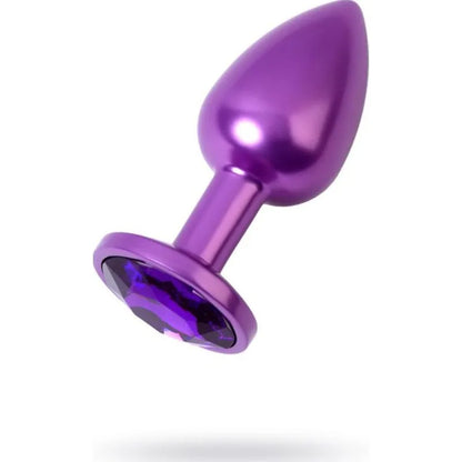 Purple Metal Anal Plug w Purple Crystal Small - Take A Peek