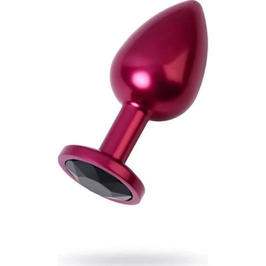 Red Metal Anal Plug w Red Crystal Medium - Take A Peek