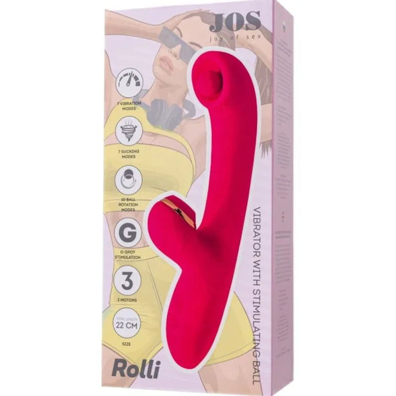 JOS Rolli Stimulating Ball Vibrator with Vaccuum Clitoral Stimulator - Take A Peek