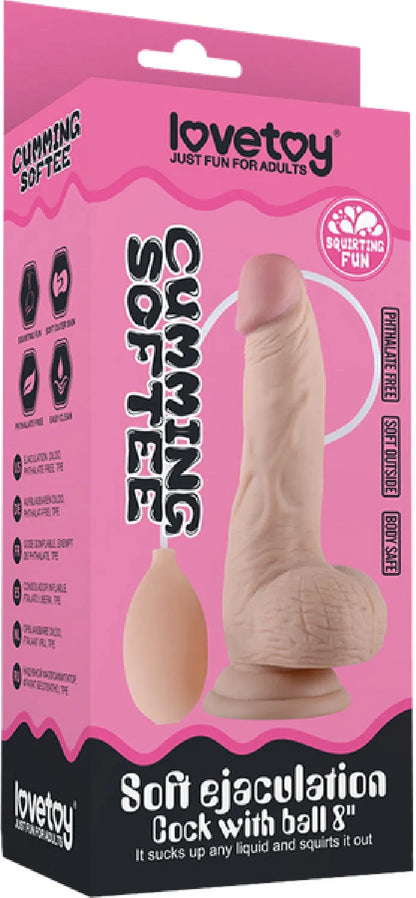 8" Soft Ejaculation Cock With Ball