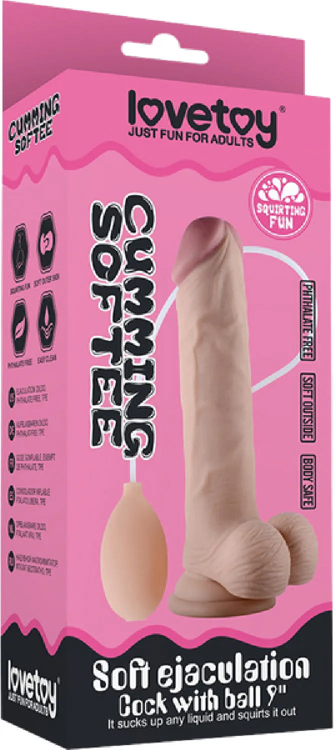 9" Soft Ejaculation Cock With Ball