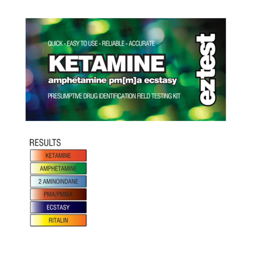 EZ Test Ketamine Test Kit for Ecstasy (MDMA), Ketamine, PMA