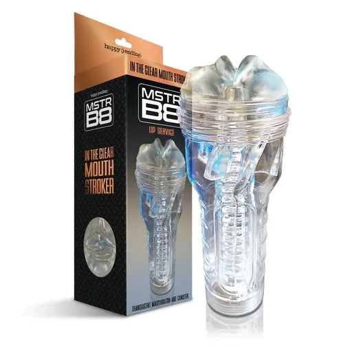 MSTR B8 In the Clear Mouth Stroker, Lip Service Canister - Take A Peek