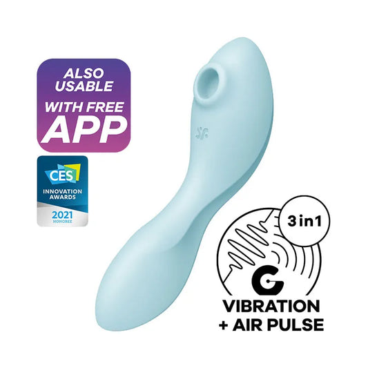 Satisfyer Curvy Trinity 5 -  USB Rechargeable Air Pulse Stimulator & Vibrator with App Control