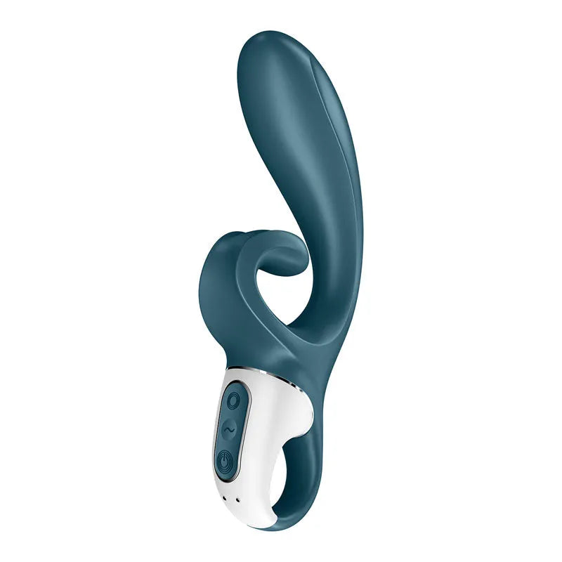 Satisfyer Hug Me - Bluegrey USB 可充电兔子振动器，带应用程序控制