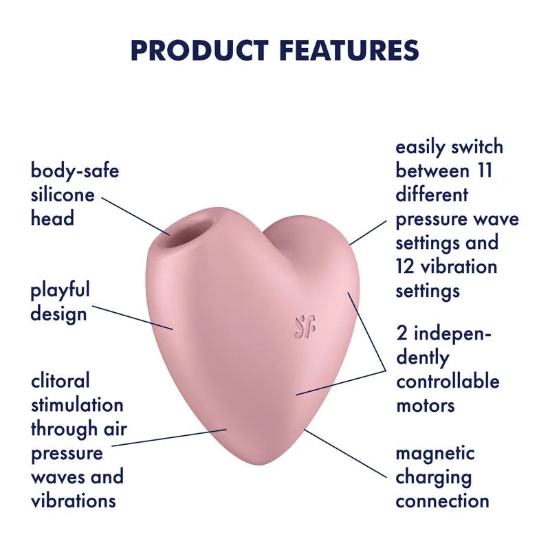 Satisfyer Cutie Heart - 轻便 - 轻便 USB 可充电空气脉动刺激器，带振动