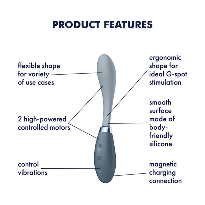 Satisfyer G-Spot Flex 3 - 灰色 USB 可充电振动器