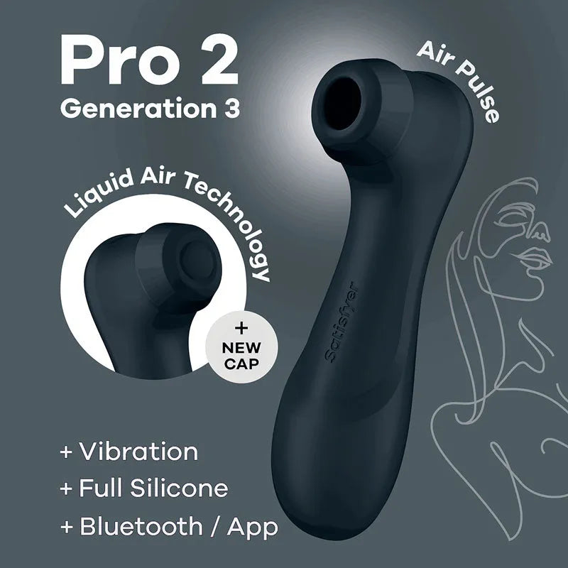 Satisfyer Pro 2 Gen 3 App Control Clitoral Stimulator Black