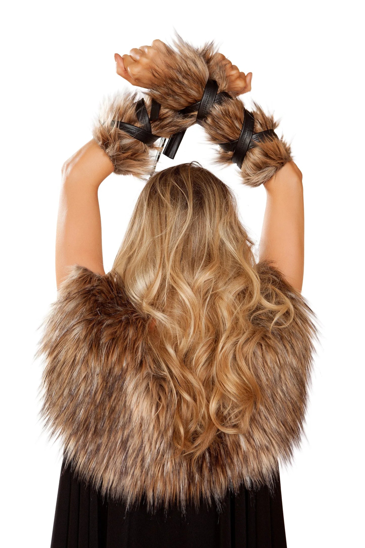 4893 - Pair of Faux Fur Viking Arm Cuffs - Take A Peek