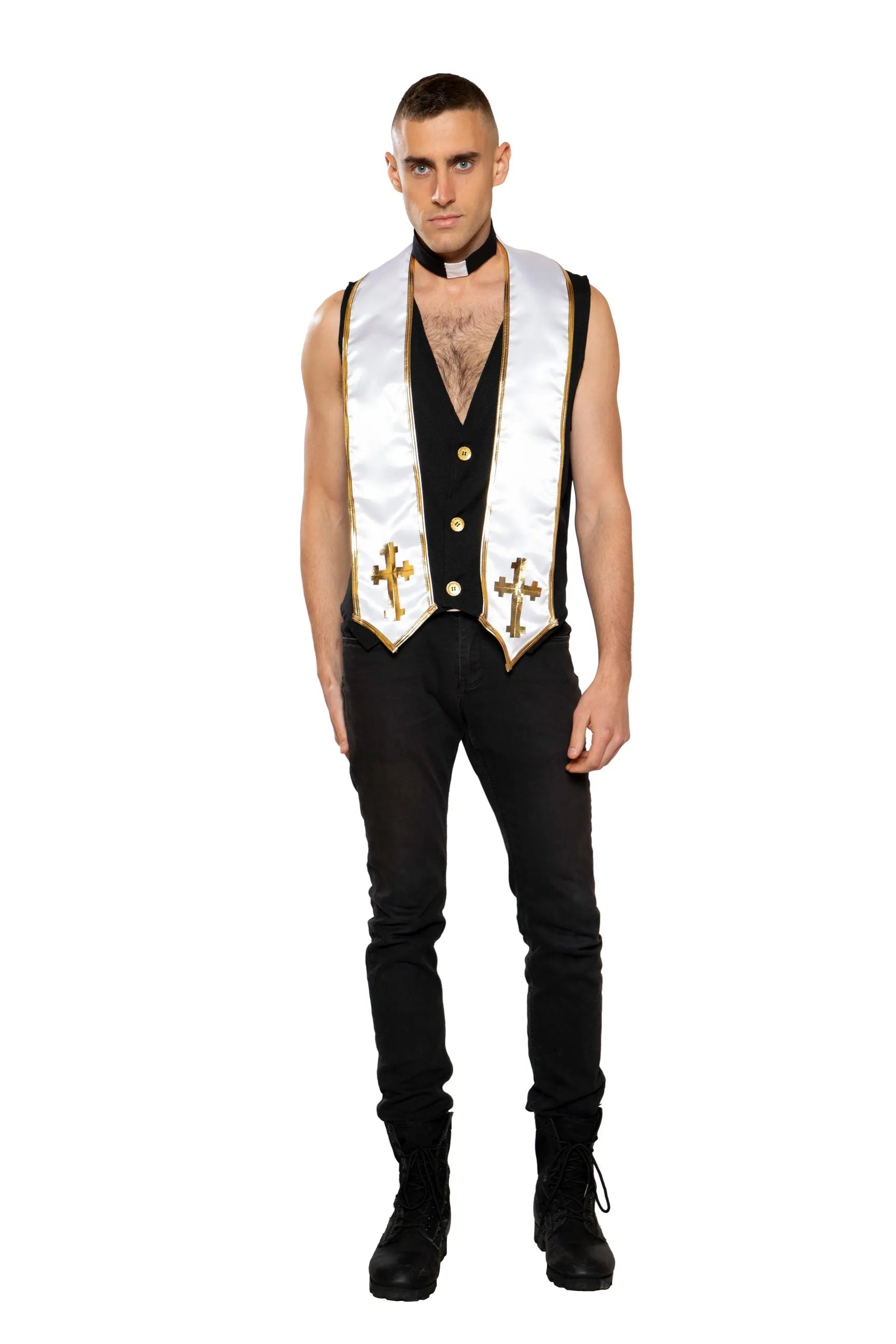 4958 - 2pc Mens Priest Costume - Take A Peek