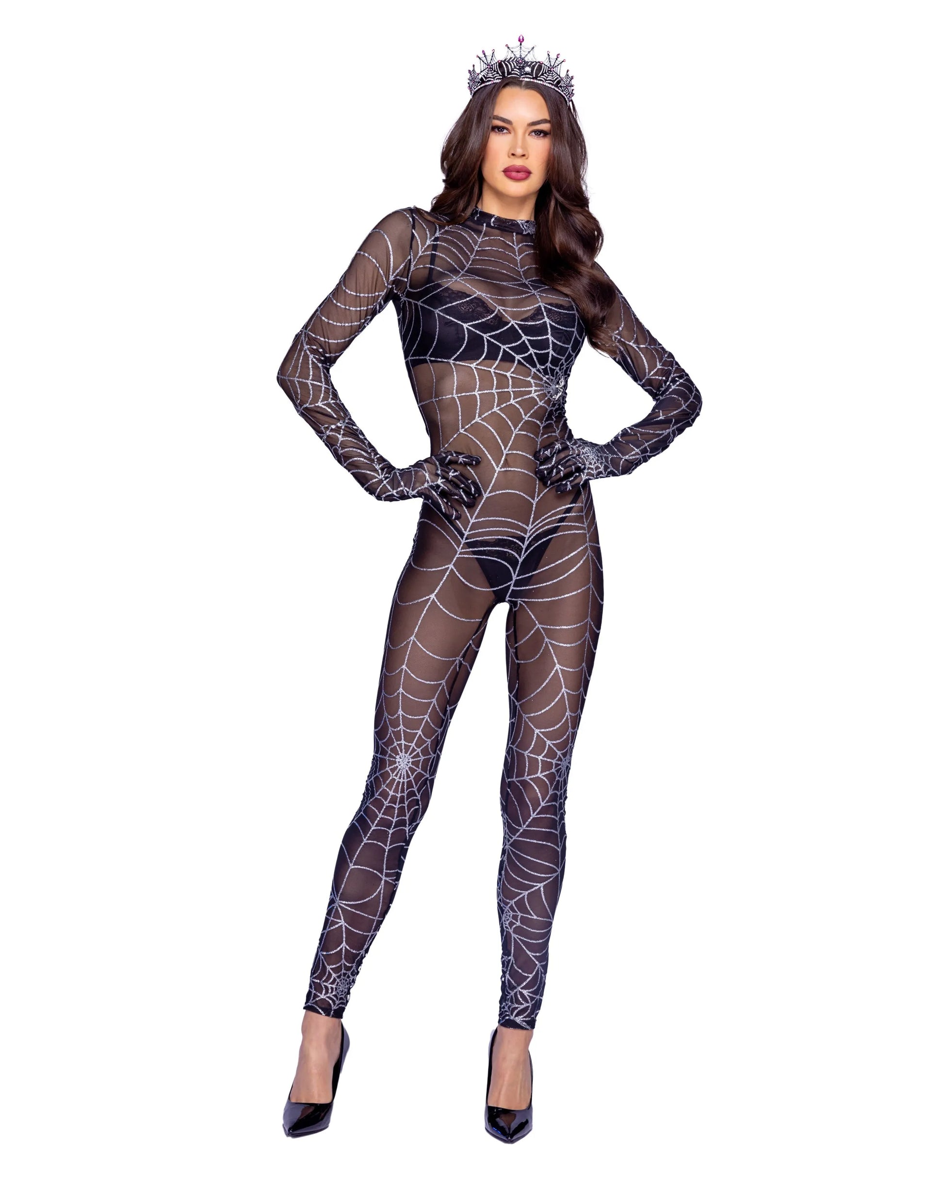 6375 - 1pc Sparkling Webbed Vixen - Take A Peek