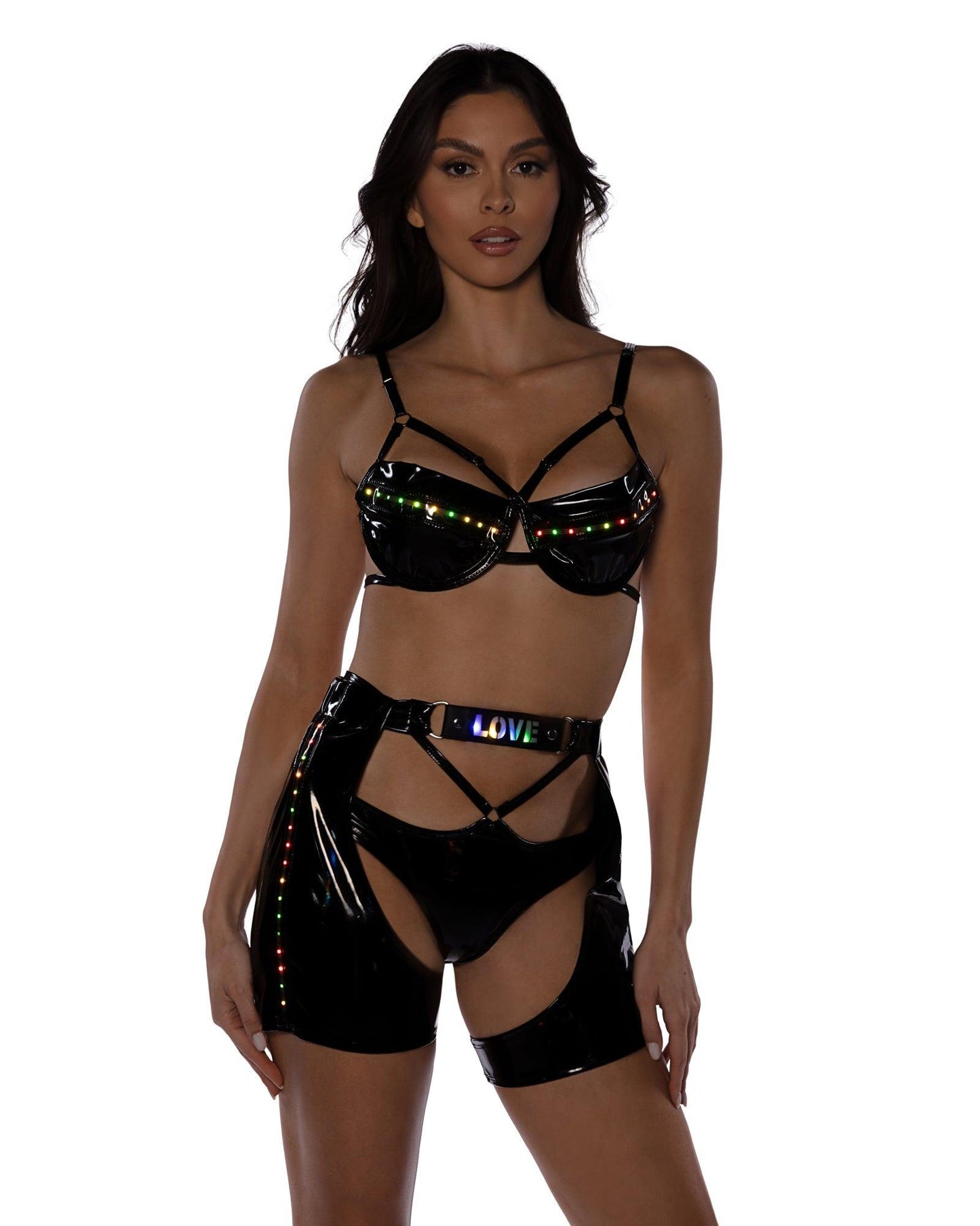 6504 - Pride Light Up Vinyl Chaps - Take A Peek