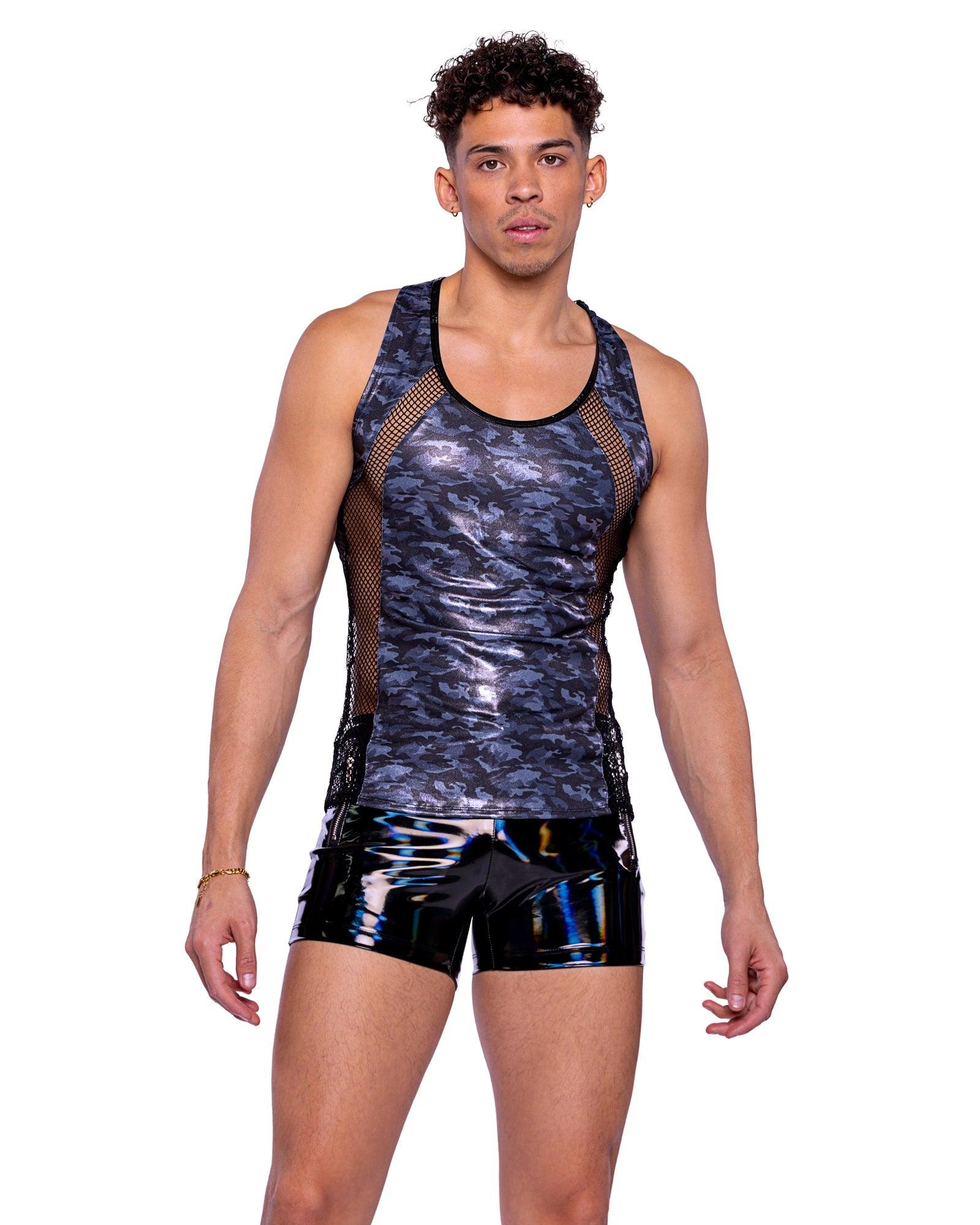 6520 - Shimmer Camouflage Tank Top - Take A Peek