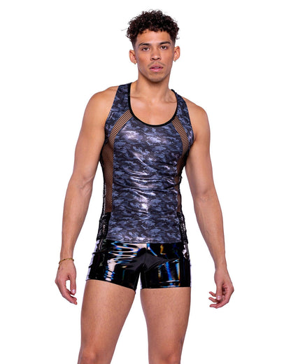 6520 - Shimmer Camouflage Tank Top - Take A Peek