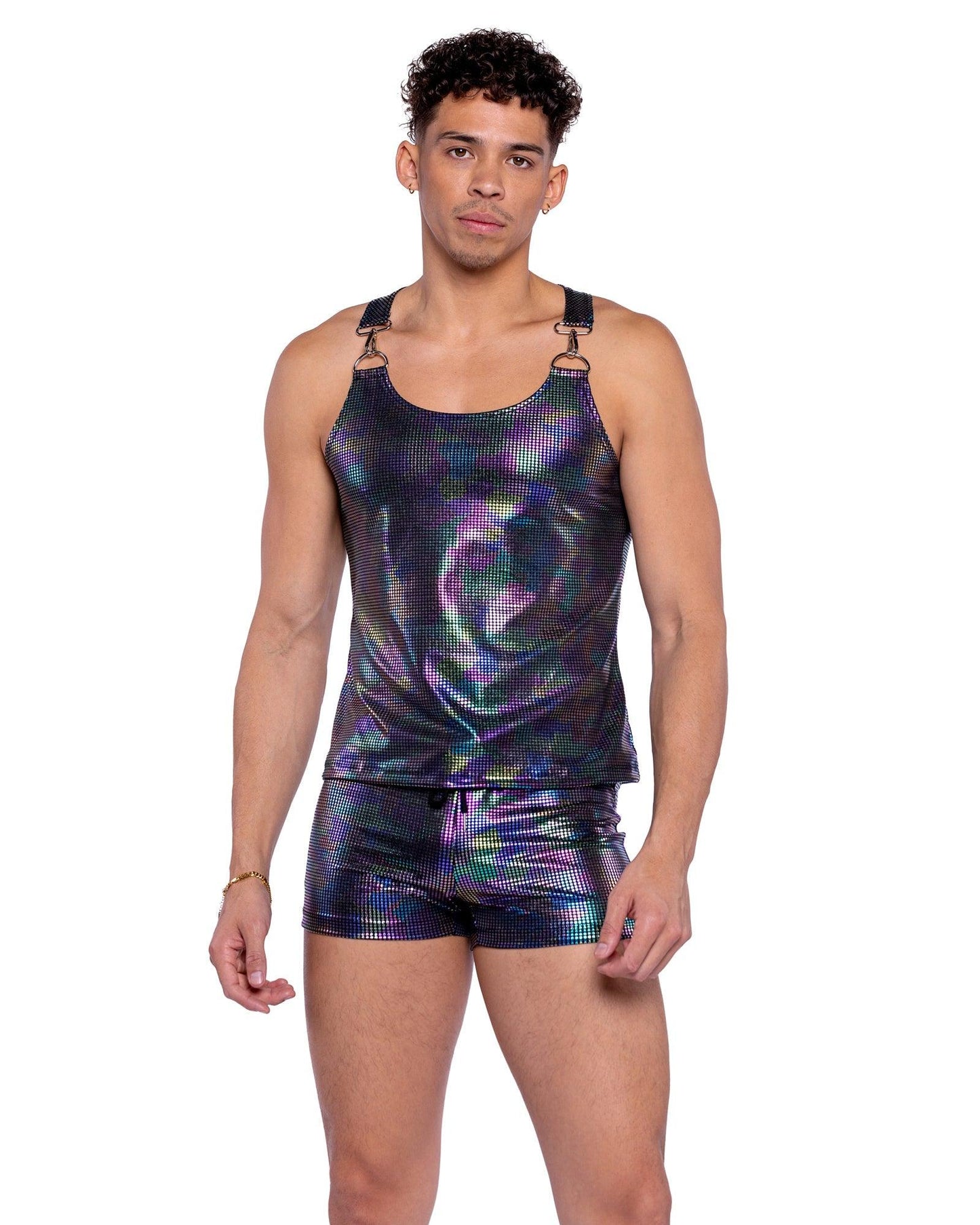 6529 - Rainbow Shimmer Camouflage Tank Top - Take A Peek