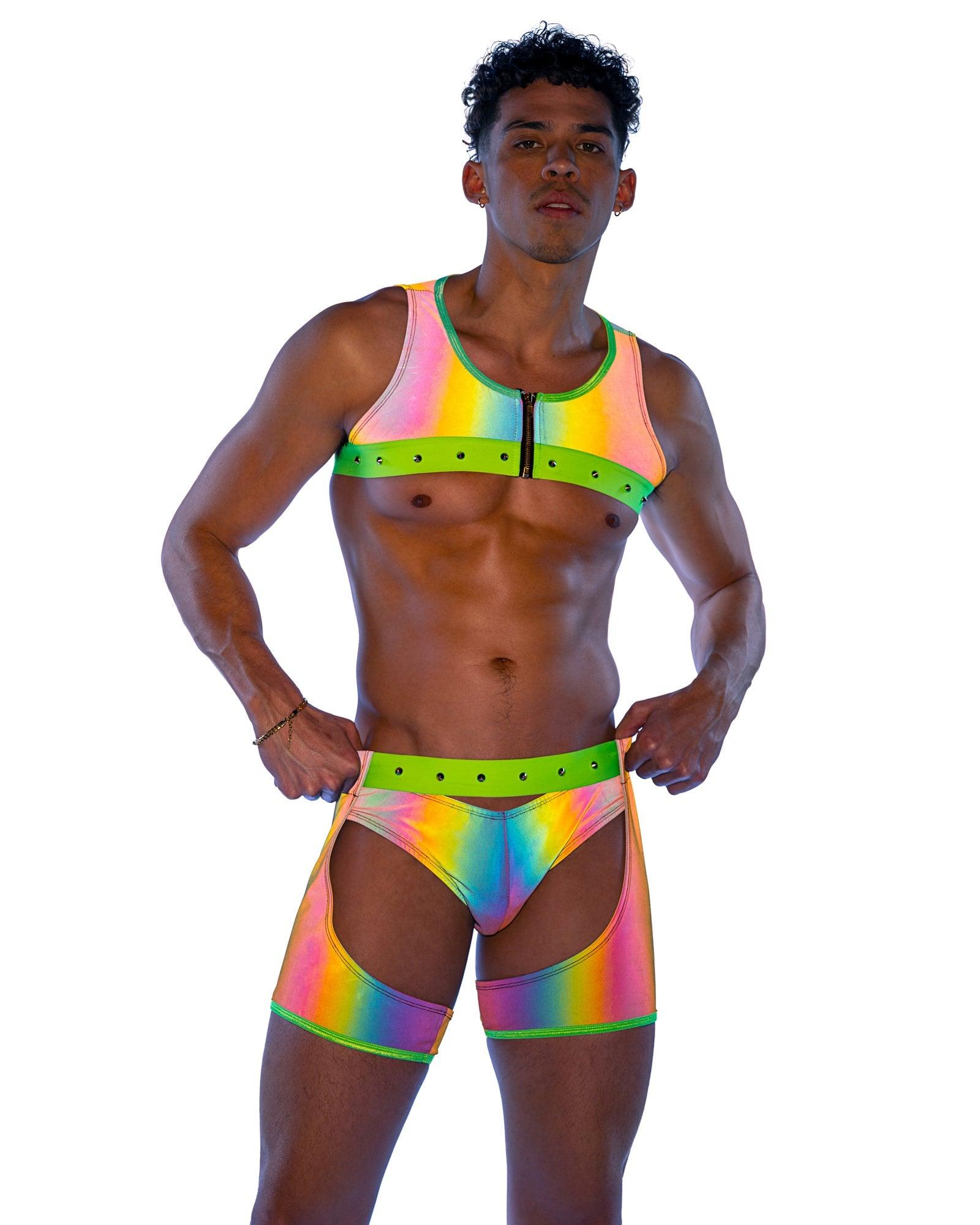 6535 - Reflective Chaps with Stud Detail - Take A Peek