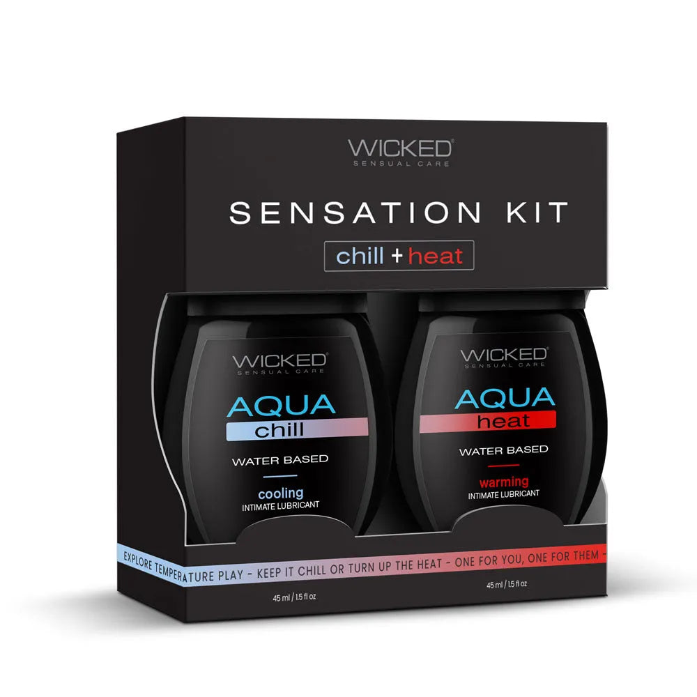 Wicked Sensation Kit - Warming & Cooling Water Based Lubricants - 2 Pack of 120 ml Bottles