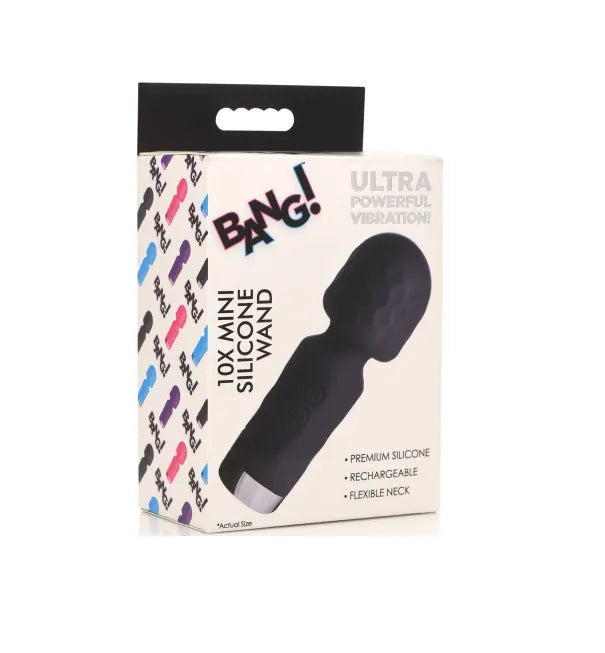 BANG! 10X Mini Silicone Wand - Black - Take A Peek