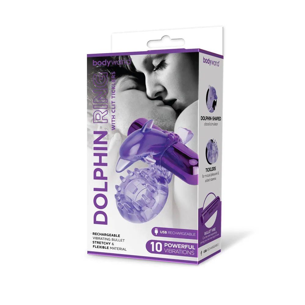 Bodywand Rechargeable Dolphin Ring with Clit Ticklers - Take A Peek