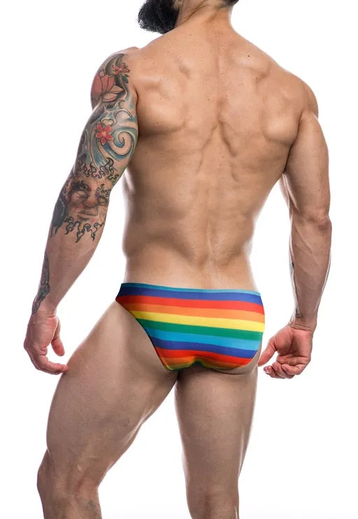 cut for men Low Rise Bikini Brief- rainbow-XL