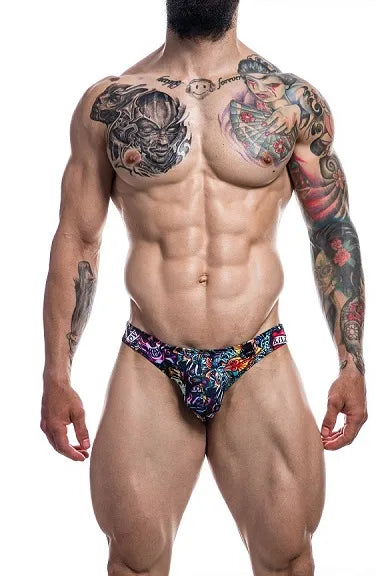 Cut For Men Low Rise Bikini Brief Tattoo Large - Take A Peek