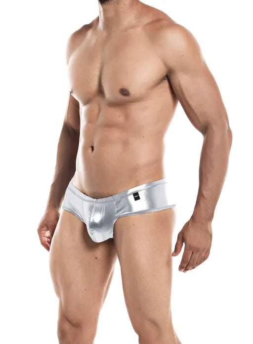 CUT FOR MEN HIGH CUT CHEEKY BRIEF SILVER LARGE