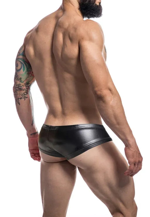 Cut For Men Booty Shorts-BlackLeatherette-L - Take A Peek