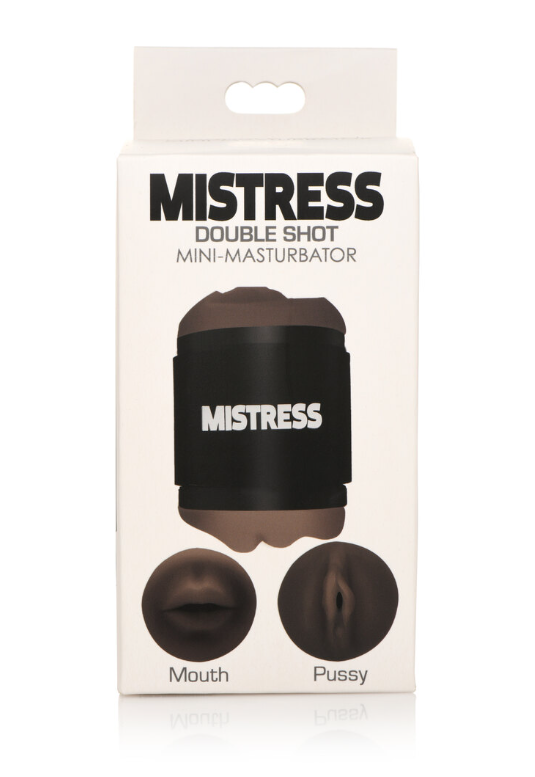 MISTRESS DOUBLE SHOT MINI MASTURBATORS MOUTH & PUSSY (DARK TONE) - Take A Peek