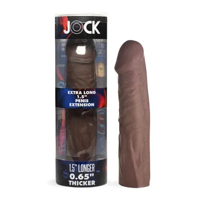 JOCK Funda de extensión de pene extra larga de 1,5" - Oscuro