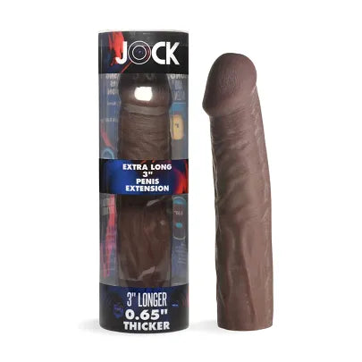 Manga de extensión de pene extra larga de 3" JOCK - Oscuro