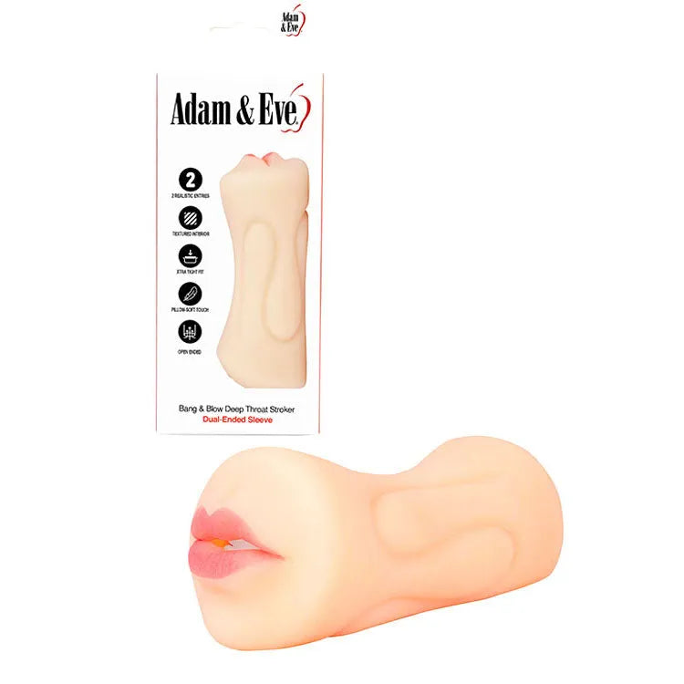 Adam & Eve Bang & Blow Deep Throat Stroker - Take A Peek