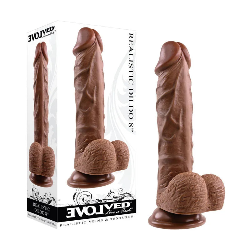 Evolved REALISTIC DILDO 8'' DARK - Take A Peek