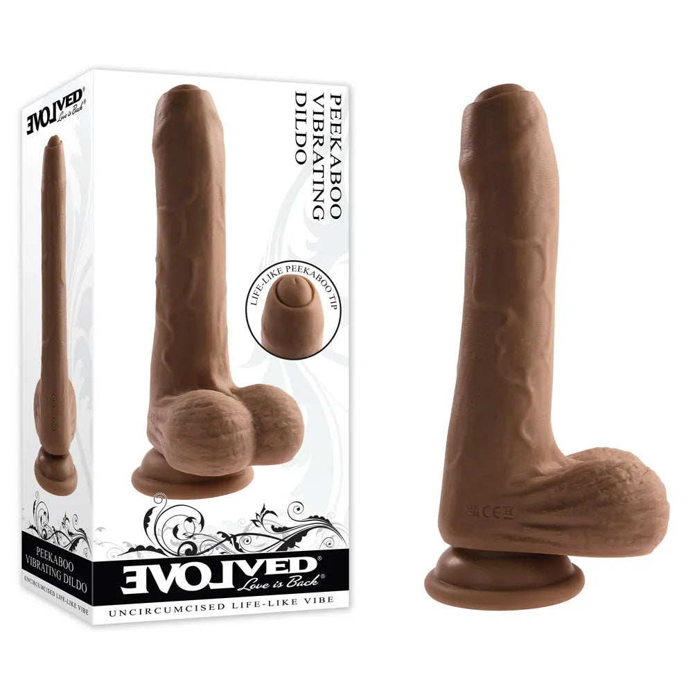 Evolved PEEK A BOO VIBRATING DILDO DARK - Take A Peek