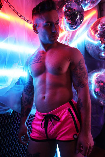 EXPOSER CIRCUIT SHORTS NEON PINK - Take A Peek