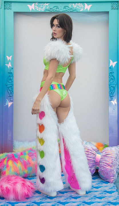 FE286 - Rainbow Heart Light-Up Chaps - Take A Peek