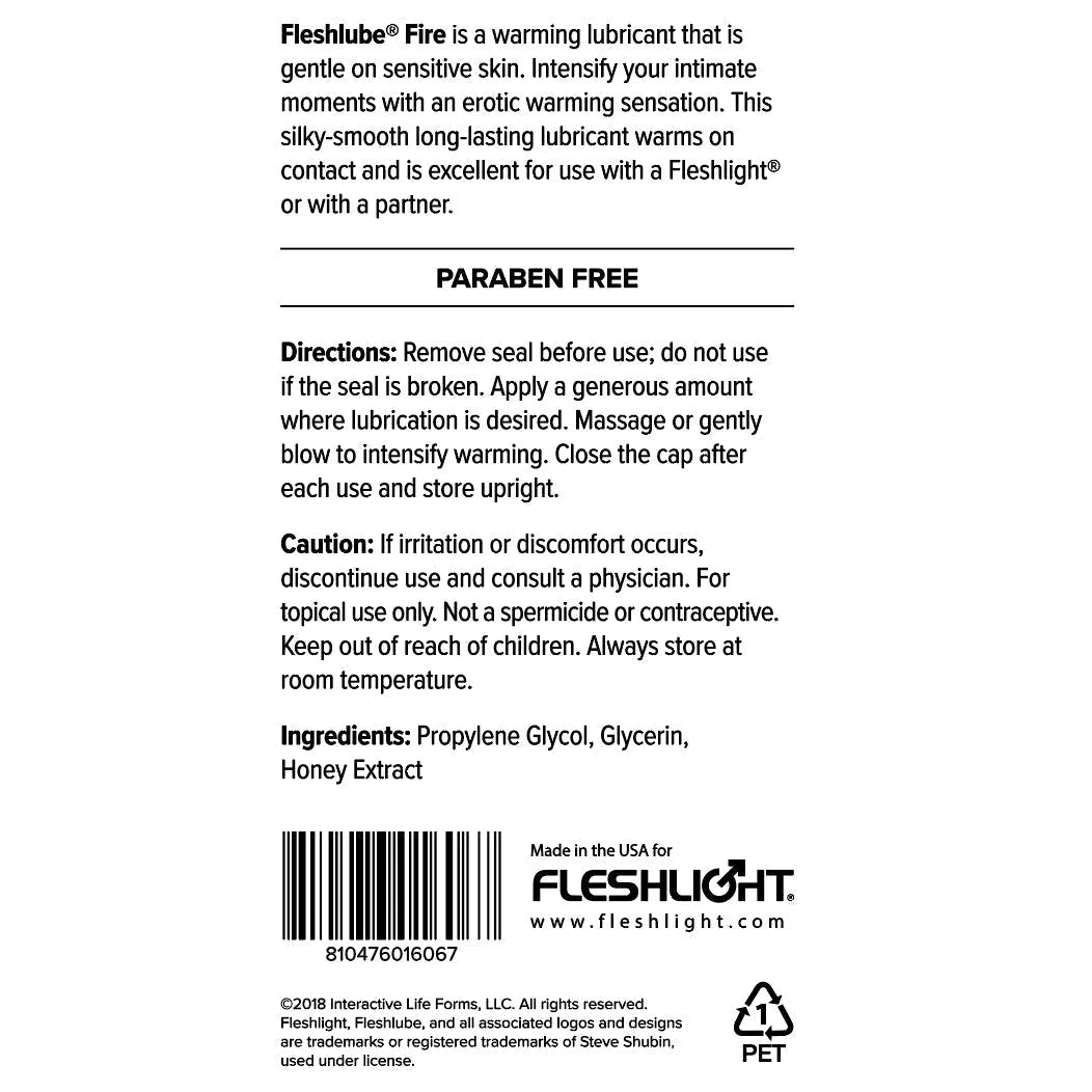 Fleshlube Fire 8oz - Take A Peek