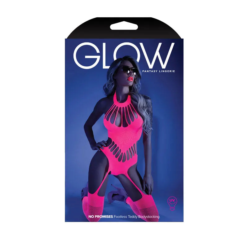 GLOW NO PROMISES Footless Teddy Bodystocking - Take A Peek