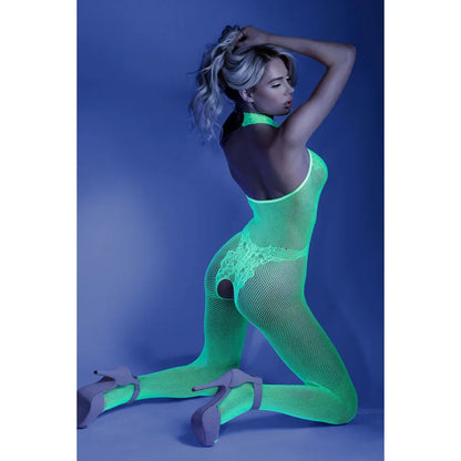 GLOW MOONBEAM Crotchless Bodystocking - Take A Peek